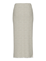 Pieces Iris trikoohame - musta raidallinen - ribatut hameet - naisten muoti - lifestyle - IHAAN Store