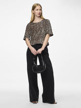 Pieces Kam paljettipaita - beige - juhlapaita - naisten vaatteet - IHANA Store