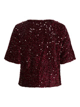 Pieces Kam paljettipaita - punainen - juhlapaita - naisten vaatteet - IHANA Store