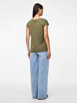 Pieces Kamala t-paita - oliivinvihreä - Naisten vaatteet - muoti - lifestyle - IHANA Store - kotimainen verkkokauppa