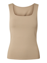 Pieces Lula tanktoppi - beige - alustoppi - käännettävä alustoppi - naisten vaatteet - muoti - lifestyle - IHANA Store - kotimainen verkkokauppa