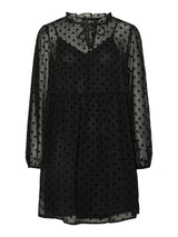 Pieces Roberta mekko - musta - kuvioitu - naisten tunikat - tunikamekot - naisten muoti - lifestylemyymälä - IHANA Store