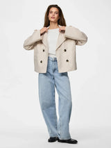 Pieces Scarlett trenssitakki lyhyt - beige - naisten takit - naisten vaatteet - muoti - lifestyle - IHANA Store - kotimainen verkkokauppa