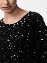 Pieces Kam paljettipaita - musta - juhlapaita - naisten vaatteet - IHANA Store