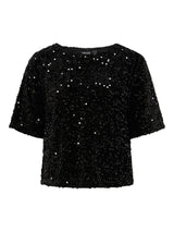 Pieces Kam paljettipaita - musta - juhlapaita - naisten vaatteet - IHANA Store