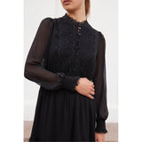 Rue de Femme Sigrida mekko - musta - sifonkimekko - juhlamekot - naisten muoti - lifestyle - IHANA Store