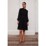 Rue de Femme Sigrida mekko - musta - sifonkimekko - juhlamekot - naisten muoti - lifestyle - IHANA Store