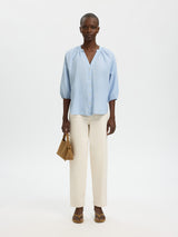 Selected Alberta paitapusero - vaaleansininen - vapaa-ajan paidat ja puserot - Naisten vaatteet - IHANA Store - lifestylemyymälä - kotimainen verkkokauppa