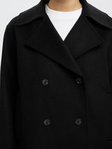 Selected Femme Alma villakangastakki - musta - lyhyt takki - lyhyt villakangastakki - naisten takit - naistenvaateliike - IHANA Store