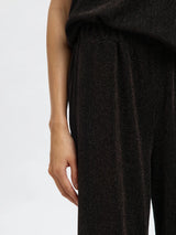 Selected Anja housut - ruskea glitter - naisten housut - naisten muoti - juhlahousut - lifestylemyymälä - IHANA Store - kotimainen verkkokauppa