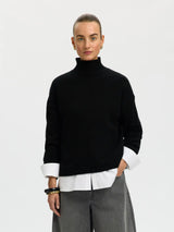 Selected Cille neule - musta - naisten neuleet - villavaatteet - villa -kasmirneule - naisten muoti - pukeutuminen - lifestyle - IHANA Store