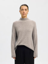 Selected Cille neule - beige - naisten neuleet - villavaatteet - naisten muoti - pukeutuminen - lifestyle - IHANA Store