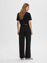 Selected Femme Essential boxy t-paita - pyöreä kaula-aukko - t-paita - musta - naisten vaatteet - IHANA Store