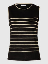 Selected Femme Esther toppi - musta raidallinen - muoti - naisten pukeutuminen - lifestylemyymälä - IHANA Store