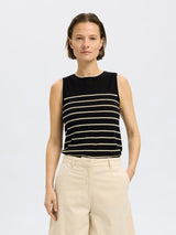 Selected Femme Esther toppi - musta raidallinen - muoti - naisten pukeutuminen - lifestylemyymälä - IHANA Store