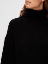 Selected Femme Gabella pooloneule - musta - villaneule - naisten vaatteet - IHANA Store