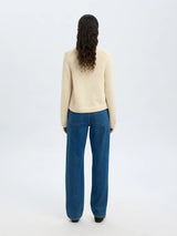 Selected Femme Ivy neuletakki - luonnonvalkoinen - naisten muoti - puketuminen - villaton neuletakki - lifestyle - IHANA Store