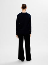 Selected Femme Lulu o-aukkoinen neule - sininen - neuleet - Naisten vaatteet - muoti - pukeutuminen - lifestyle - IHANA Store - verkkokauppa