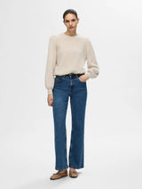 Selected Femme Lulu neulepusero - beige - naisten vaatteet - muoti - lifestyle - IHANA Store