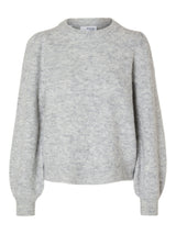 Selected Femme Lulu ribattu neule - harmaa - naisten vaatteet - IHANA Store