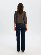 Selected Femme Tenny collegepusero - ruskea - naisten paidat - puserot - collegepaidat - naisten muoti - lifestyle - IHANA Store