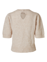 Selected Femme Lulu neulepusero- lyhythihainen - naisten vaatteet - yläosat - beige - IHANA Store