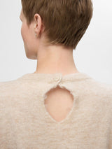 Selected Femme Lulu neulepusero- lyhythihainen - naisten vaatteet - yläosat - beige - IHANA Store