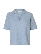 Selected Lulu neule lyhythihainen - vaaleansininen - neuleet - lyhythihaiset neuleet - naisten muoti - lifestylemyymälä - IHANA Store - kotimainen verkkokauppa