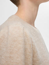 Selected Femme Lulu neulepusero- lyhythihainen - naisten vaatteet - yläosat - beige - IHANA Store