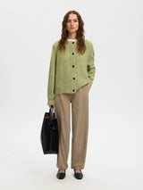 Selected Lulu neuletakki lyhyt - vaaleanvihrea - neuletakit - naisten vaatteet - muoti - pukeutuminen - lifestylemyymälä - IHANA Store