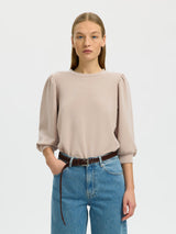 Selected Tenny collegepusero - beige - naisten paidat - puserot - collegepaidat - naisten muoti - lifestyle - IHANA Store