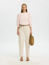 Selected Femme Tenny collegepusero - persikka - naisten paidat - puserot - collegepaidat - naisten muoti - lifestyle - IHANA Store