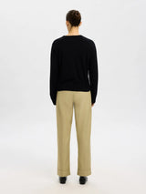 Selected Thea merinovillaneule - musta - naisten neuleet - merinovillavaatteet - naisten muoti - pukeutuminen - lifestyle - IHANA Store