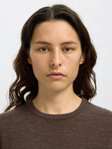 Selected Thea merinovillaneule - ruskea - naisten neuleet - merinovillavaatteet - naisten muoti - pukeutuminen - lifestyle - IHANA Store