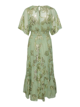 YAS Dasha mekko - maksimekko - vihreä - juhlamekko - sifonkinen - frillahelma - naisten vaatteet - IHANA Store - lifestylemyymälä - kotimainen verkkokauppa