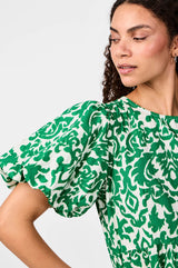 YAS Greena mekko - maksimekko - puuvillamekko - vihreä- kuvioitu -naisten vaatteet - IHANA Store