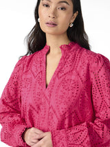 YAS Holi mekko - pinkki- pitsimekko - puuvillamekko - frillamekko - pitsimekko - naisten vaatteet - IHANA Store -lifestyle - verkkokauppa