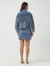 YAS Aiko farkkutakki hapsuilla - sininen - naisten muoti - hapsutakki - vaatteet - lifestyle - IHANA Store - kotimainen verkkokauppa