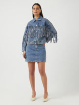 YAS Aiko farkkutakki hapsuilla - sininen - naisten muoti - hapsutakki - vaatteet - lifestyle - IHANA Store - kotimainen verkkokauppa