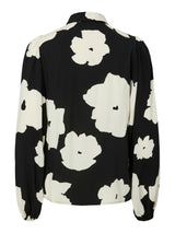 YAS Asina pusero - musta-valko kuvioitu - kukkapusero - naisten paidat - naisten muoti - lifestylemyymälä - IHANA Store