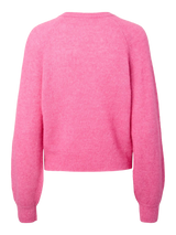 YAS Johi neule - pinkki - naisten neuleet - lyhyt neule - o-aukko - o-aukkoinen neule- naisten muoti - lifestyle - IHANA Store - kotimainen verkkokauppa