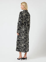 YAS Kaya paitamekko - musta kuvioitu - musta - valkoinen - mekot- naisten vaatteet - muoti - lifestyle - IHANA Store