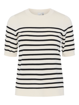 YAS_Lena_t-paitaneule - valko-musta-raidallinen - muoti - naisten vaatteet - IHANA Store