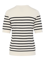 YAS_Lena_t-paitaneule - valko-musta-raidallinen - muoti - naisten vaatteet - IHANA Store