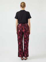 YAS Limira housut - musta kuvioitu - juhlavat housut - juhlahousut - kukkahousut - naisten muoti - lifestyle - IHANA Store