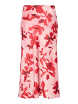 YAS Pella hame - roosa puna kuvioitu - satiinihame - midihame - kukkakuvioitu - naisten vaatteet - IHANA Store - lifestylemyymälä - kotimainen verkkokauppa