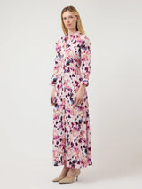 YAS Savanna mekko - vaalea kuvioitu - liila pinkki kukkakuvioitu - paitamekko - naisten vaatteet - viskoosimekko - lifestyle - IHANA Store - kotimainen verkkokauppa