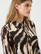 YAS Savanna mekko - ruskea kuvioitu - maksimekko - paitamekko - naisten vaatteet - IHANA Store - lifestylemyymälä