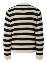 YAS Sironi neuletakki - musta-vaalea raidallinen - neuletakit - naisten vaatteet - naisten muoti - lifestyle - IHANA Store