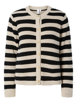 YAS Sironi neuletakki - musta-vaalea raidallinen - neuletakit - naisten vaatteet - naisten muoti - lifestyle - IHANA Store